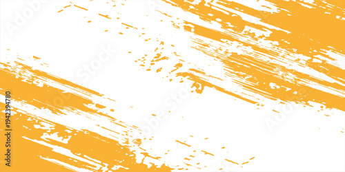 Yellow brush painting dropped splash splatter grunge graphic element. Eps10