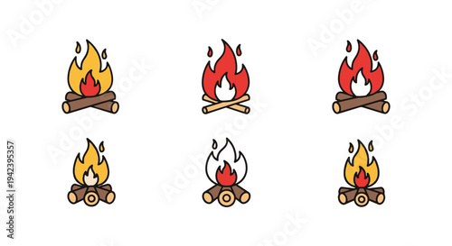 Charcoal Fire Line art vector abstract color harmony illustration