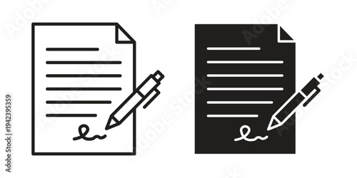 Agreement icon silhouette. Editable stroke. Line vector illustration design