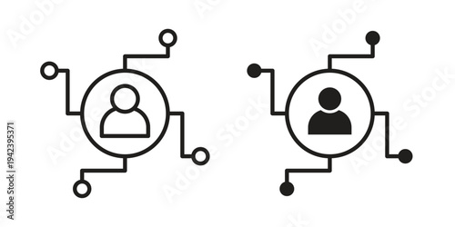 Affiliate marketing icon silhouette. Editable stroke. Line vector illustration design
