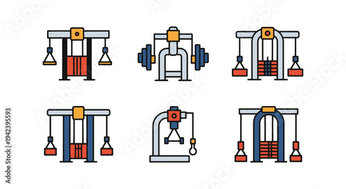 Cable Machine Line art vector minimal digital abstract color illustration