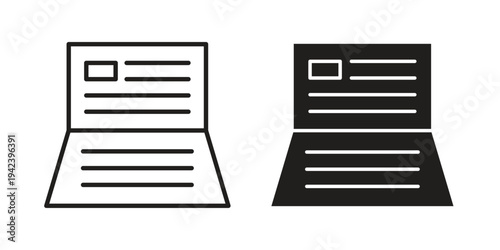 Bankbook icon silhouette. Editable stroke. Line vector illustration design