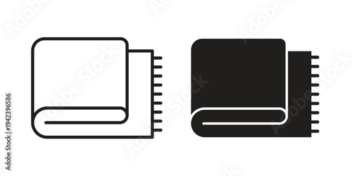 blanket icon silhouette. Editable stroke. Line vector illustration design