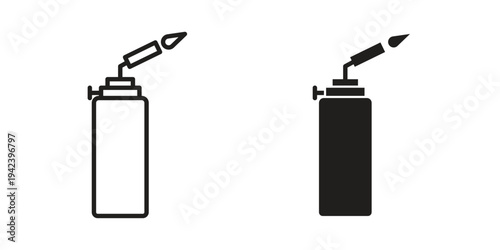 Blowtorch icon silhouette. Editable stroke. Line vector illustration design
