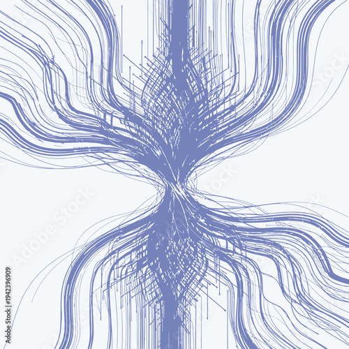 Abstract Data Visualization Flowing Lines in Dynamic Blue Design