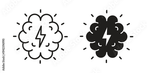 Brainstorm icon silhouette. Editable stroke. Line vector illustration design