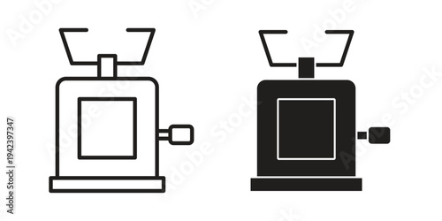 Camping gas icon silhouette. Editable stroke. Line vector illustration design