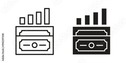 capital gain icon silhouette. Editable stroke. Line vector illustration design