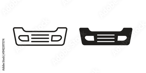 Car bumper icon silhouette. Editable stroke. Line vector illustration design