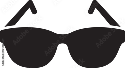 Sunglasses with dark lenses and straight temples  simple icon