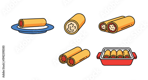 Cannelloni Line art vector clean dynamic abstract