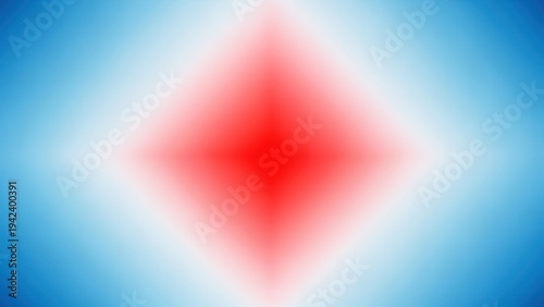 Vibrant red diamond shape with glowing blue background gradient