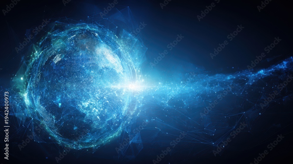 Obraz premium Abstract Blue Nebula With