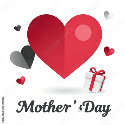 Wallpaper Mural Valentine Gift Box with Hearts Illustration
 Torontodigital.ca