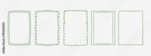 Abstract wavy frame border in ink bleed style for invitation, cards, greeting. quirky imperfect rough scribble frame