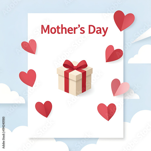 Wallpaper Mural Valentine Gift Box with Hearts Illustration
 Torontodigital.ca