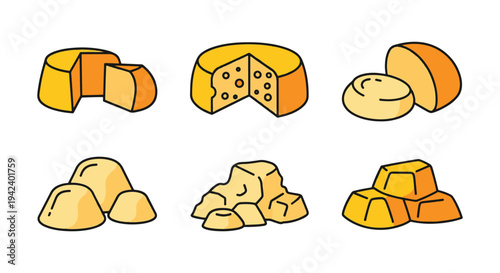 Cheese Curds Line art vector soft minimal abstract illustration