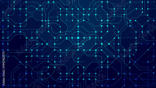 Abstract network of glowing blue connections on a dark background