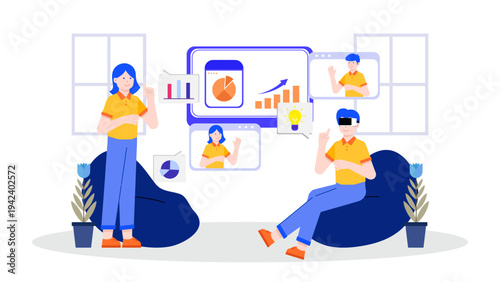 Future Workplace and Hybrid Work Concept