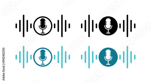 Minimal Microphone Icon for AI Voice Generator Interface