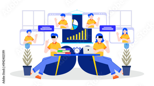 Business People Using Virtual Reality in Meeting