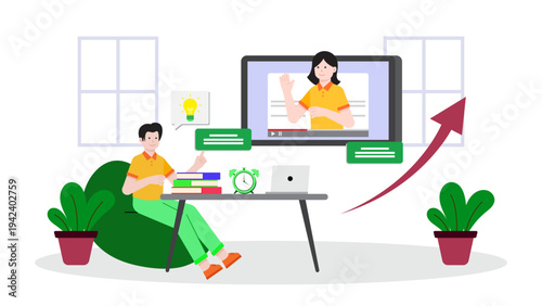 Online Business Training and Webinar Concept