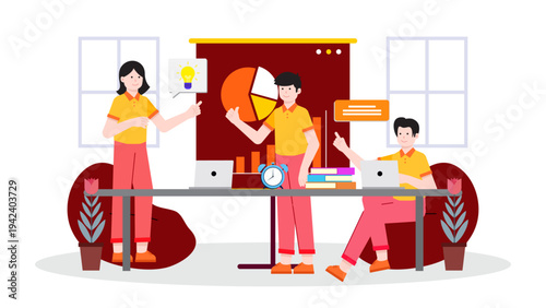 A multi-ethnic business team discussing financial data and charts at a conference table