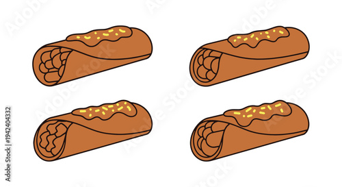 Beef Enchilada Line art vector abstract smooth modern illustration