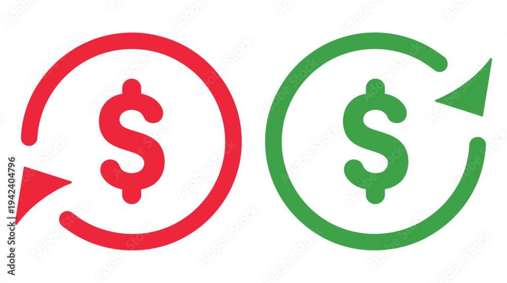 Obraz premium Cost reduction icon vector, cost savings icon, dollar decrease sign, cost symbol dollar increase and decrease icon