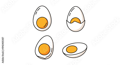 Boiled Eggs Line art vector soft elegant abstract artwork illustration