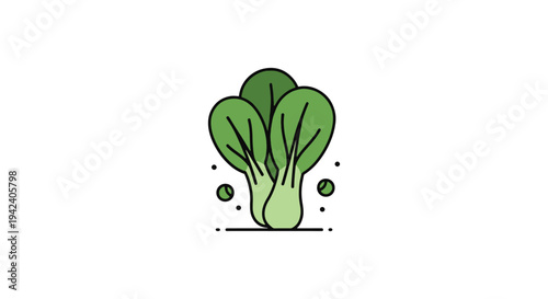Bok Choy Stir Fry Line art vivid abstract gradient color illustration