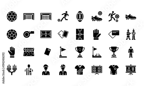 Soccer Football Match Silhouette Icons