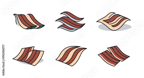 Bonito Flakes Line art vector elegant colorful abstract