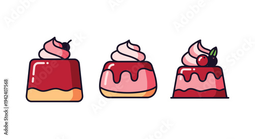 Berry Mousse Line art vector soft colorful abstract illustration