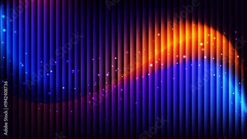 Colourful Neon Light Ripple glass with glowing particles wavy gradient abstract background. Ideal for tech presentations, music visuals, futuristic designs, and digital creative projects.