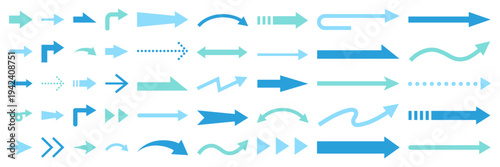 矢印のベクターイラストセット。アイコン、シンプル	