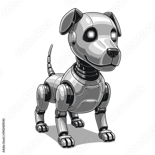 Robot Dog Stands Proudly Displaying Innovative Metal Design