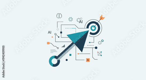 Geometric Arrow Target Graphic Illustration Design.
