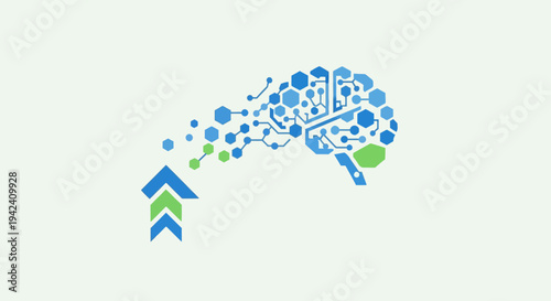 Human Brain Cognitive Function Illustration Art.