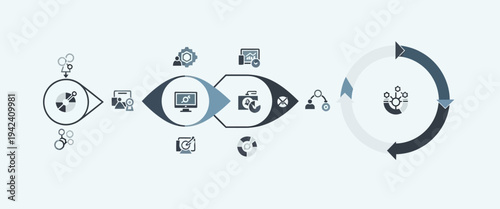 Infographic Template with Icons and Arrows.