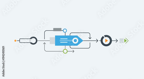Mechanical Diagram of Industrial Machine Component.