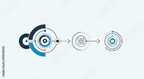 Target Icon Evolution Stages Simple Illustration.
