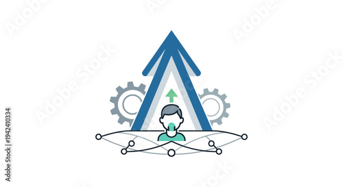 Upward Arrow Logo with Person Inside.
