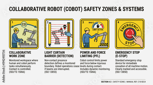 Illustrative Guide to Safety Zones and System Protocols for Collaborative Industrial Robots