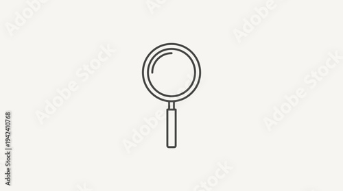 Simple Line Art Icon of a Magnifying Glass for Search and Discovery