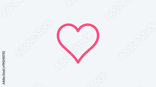 A Simple and Elegant Pink Heart Outline Icon for Love and Affection