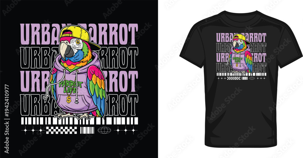 Fototapeta premium Trendy Urban Streetwear Graphic T-Shirt Design Modern Street Style