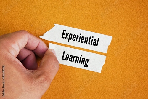 Sticker with the word experiential learning. approach where knowledge is created through direct experience and critical reflection.