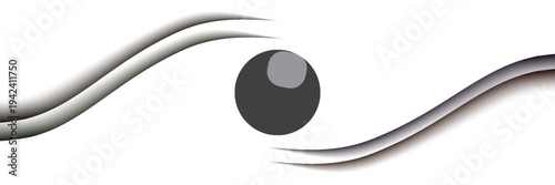 Beautiful white abstract background. Vector black line background curve element with abstract circles in white space for text design. Vector illustration.