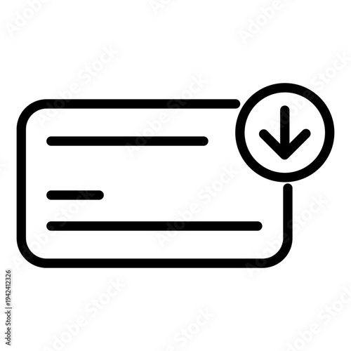 A line icon of a subscription card with a downward pointing arrow indicating a reduction in plan level or membership tier